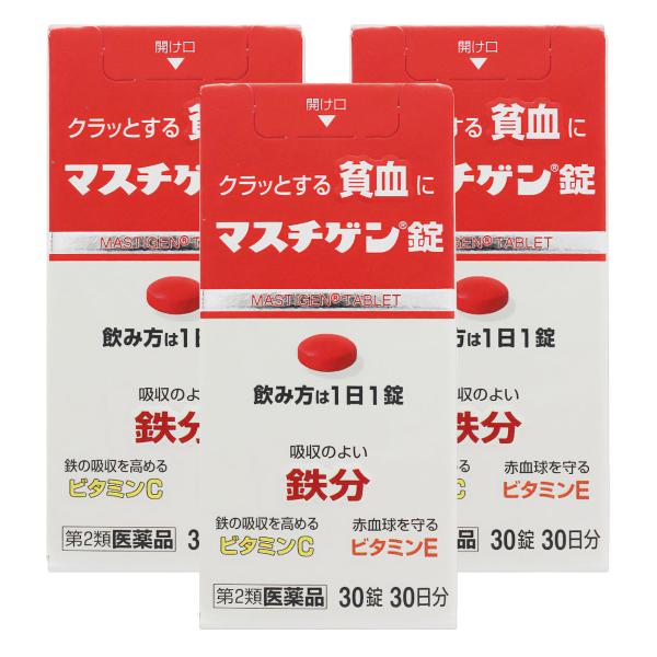 日本臓器製薬 マスチゲン錠 30錠 貧血 鉄分 ビタミンE ビタミンC