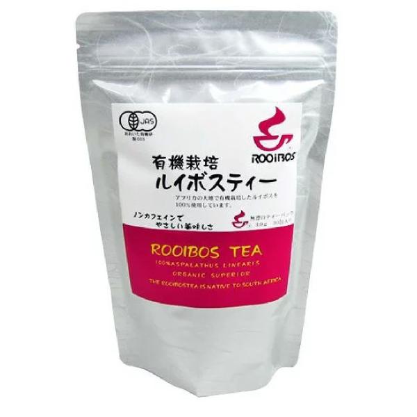 特徴： アフリカの大地で有機栽培されたルイボスを100%使用したお茶です。ノンカフェインで、やさしい美味しさがお楽しみいただけます。ホットでもアイスでも美味しくお飲みいただけます。有機JAS認定食品。無漂白ティーバッグ入り 内容量： 90g...