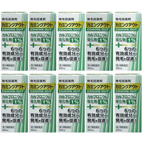 ＜【第2類医薬品】カミングアウト＞■特徴名低価格で始める育毛生活！カミングアウトは頭皮にふりかけ、マッサージしていただくカルプロニウム塩化物配合の発毛促進剤です。l−メントール配合でスッキリ爽快な使用感。ふけ・かゆみ等の頭皮環境の改善にオス...