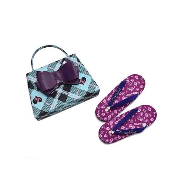 京都きもの町 メゾピアノ 草履バッグセット パープル 水色 草履サイズ22 5cm 志古貴 帯揚げ 帯締め 全商品オープニング価格 刺繍半衿