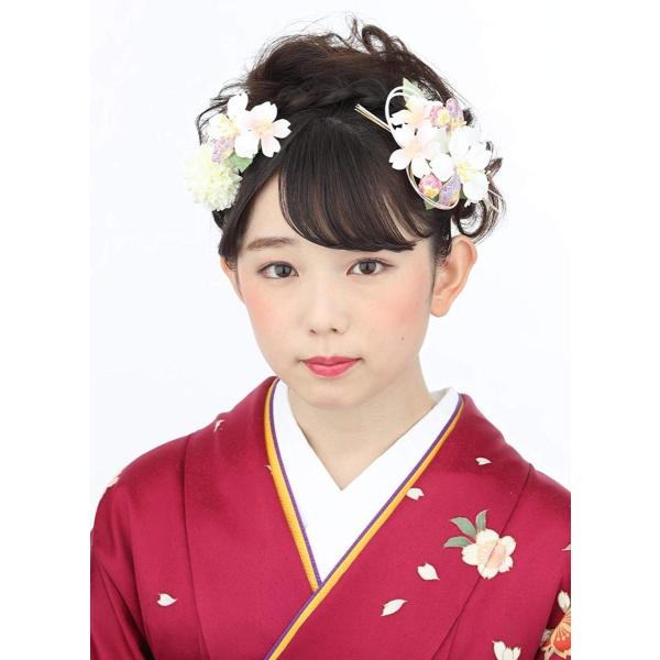 成人式 髪飾り ホワイト 白 浴衣 卒業式 使い勝手の良い 結婚式 かんざし 簪 通販 花 髪かざり ゆかた 和装 留袖