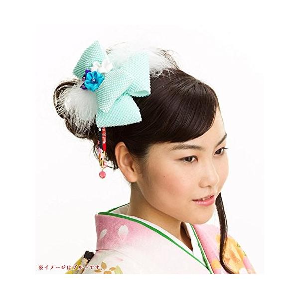 かのこキャリーリボン 髪飾り 291315gr グリーン 緑 つまみ細工 ちりめん 成人式 結婚式 かんざし 浴衣 七五三 髪か 卒業式 海外並行輸入正規品 簪