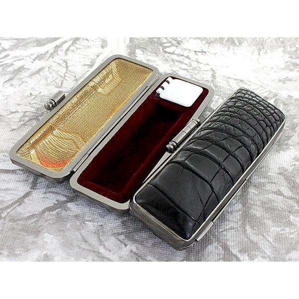 印鑑ケース はんこケース 本革 クロコダイル ケース つやなし ソフト