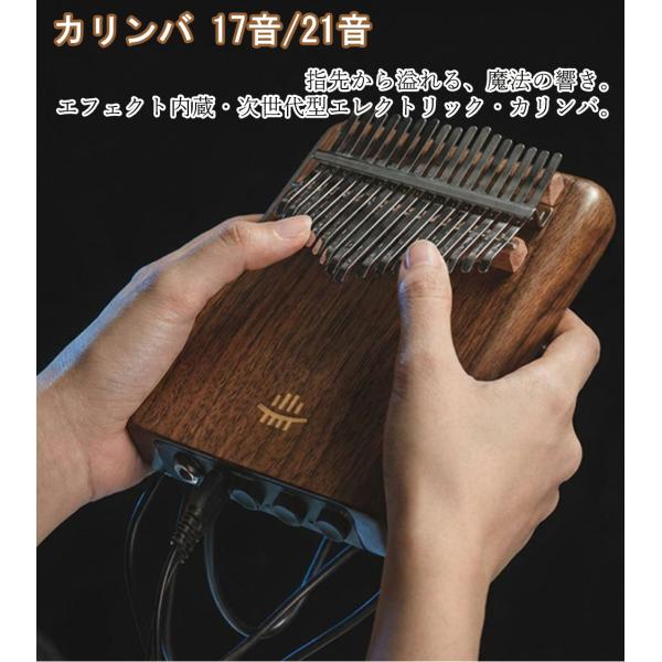 カリンバ エフェクター内蔵 17音 21音 電音カリンバ 全単板 アメリカ産
