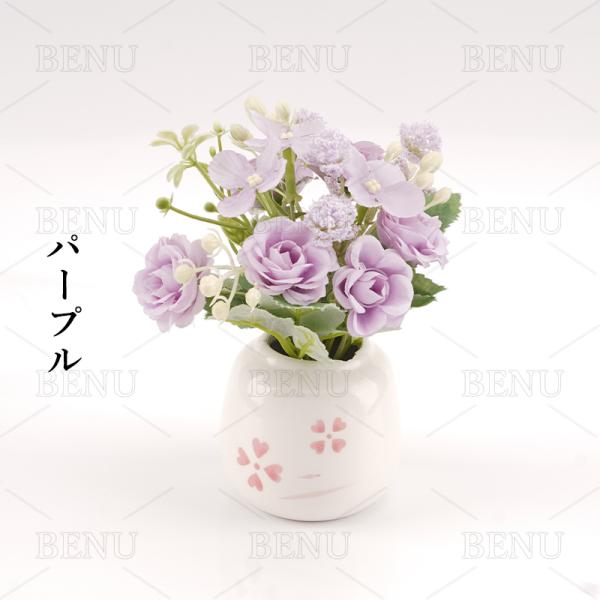 高級造花の花束　記念日　結婚祝い　インテリアミニブーケ　ピンクパープル バルーンブーケ パープルミニブーケ・卒業・誕生日・発表会・結婚祝い