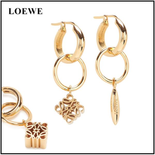 LOEWE ロエベ Anagram asymmetric earrings アナグラム ロゴ アシンメ