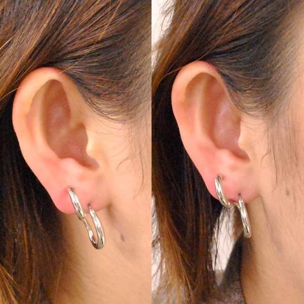 K10WG 二重リング フープピアス 楽天市場】コンビ フープ スナップ ピアス バイカラー K10YG×WG 10k 10