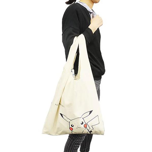 トートバッグ ショッピングバッグ デニム風 ピカチュウ