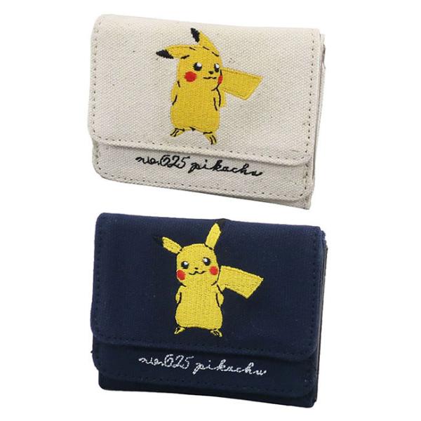 三つ折り財布 ポケモン ピカチュウ 刺繍 ポケットモンスター