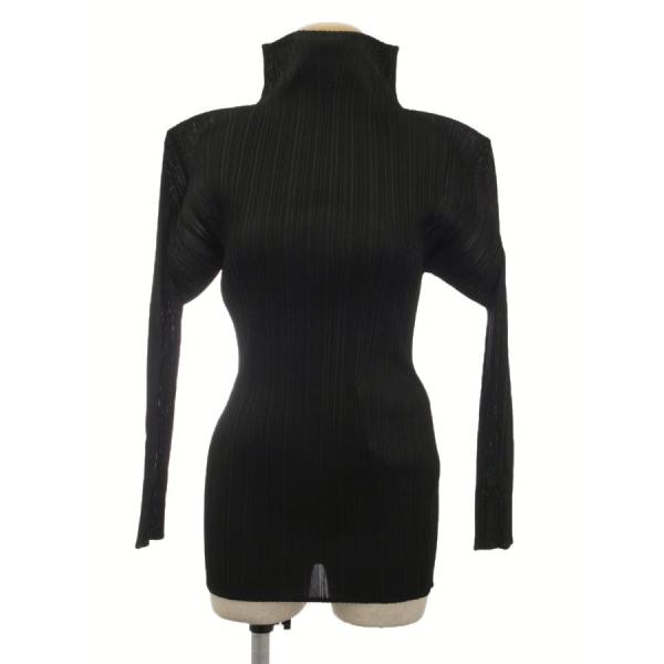 【美品】イッセイミヤケ 長袖カットソー プリーツプリーズ ハイネックカットソー PLEATS PLEASE ISSEY MIYAKE プリーツプリーズイッセイミヤケ T