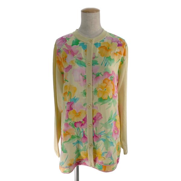 LEONARD 花柄 長袖カーディガン LEONARD FASHION レオナールファッション カーディガン 花柄 シルク 花