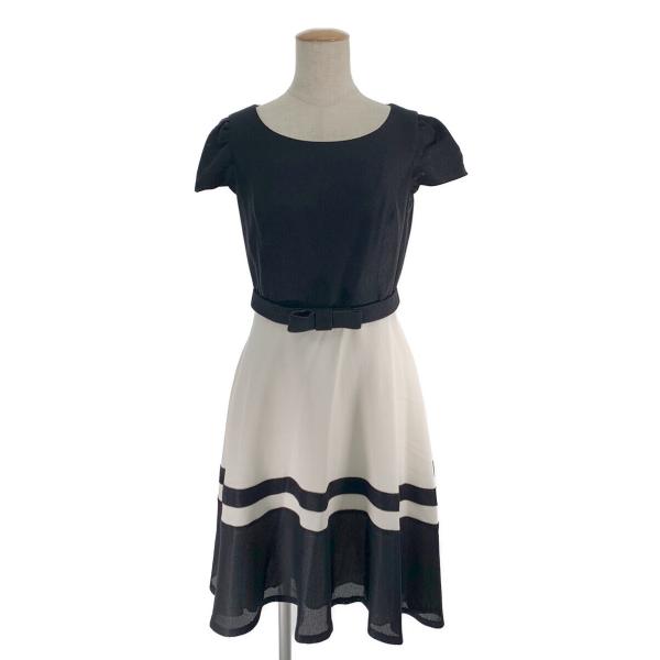 新品未使用 エムズグレイシー ワンピース 半袖 バイカラー ３８ メッシュ M'S GRACY エムズグレイシー ワンピース バイカラー 半袖 38