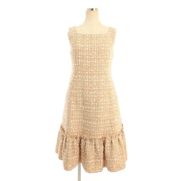 【FOXEY】　美品✨　フォクシー　ノースリーブ ツイードワンピース 38 M フォクシー 2023年 現行 ノースリーブツイードワンピース ドレス