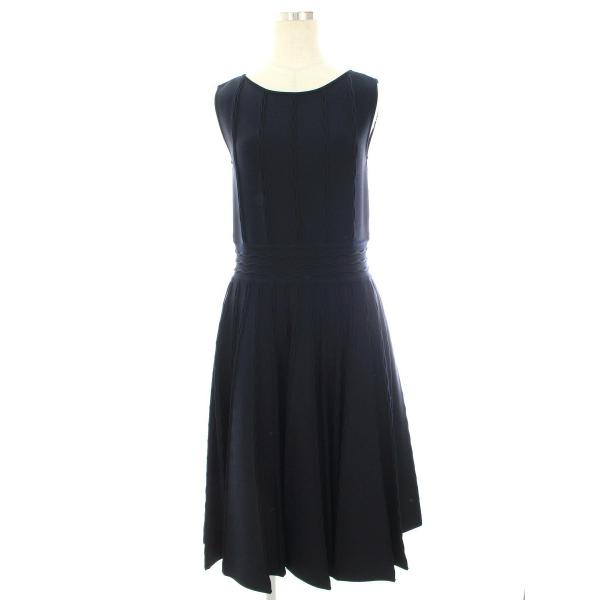 FOXEY ノースリーブ ワンピース 38 FOXEY NEW YORK」 ノースリーブワンピース 38 ブラック レディース
