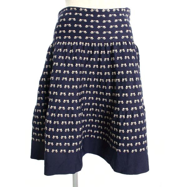 M'S GRACY（エムズグレイシー） スカート ニット リボンモチーフ 総柄