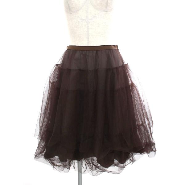 【美品】フォクシー チュチュプリマ ティアードスカート　ピンクベージュ 38 美品】フォクシー チュチュプリマ ティアードスカート ピンク