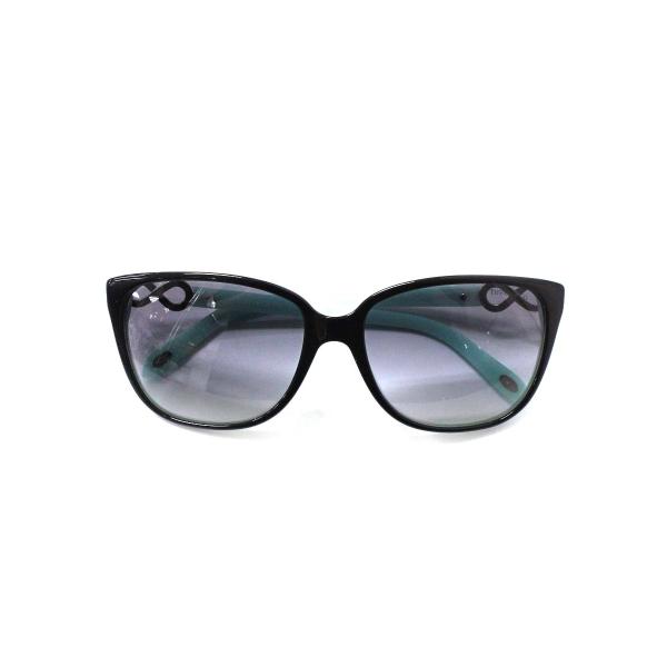 TIFFANY&amp;Co.ティファニーオーバルブルー ラインストーン サングラス 眼鏡 サングラス セルフレーム グラデーション ウェリントン ライン