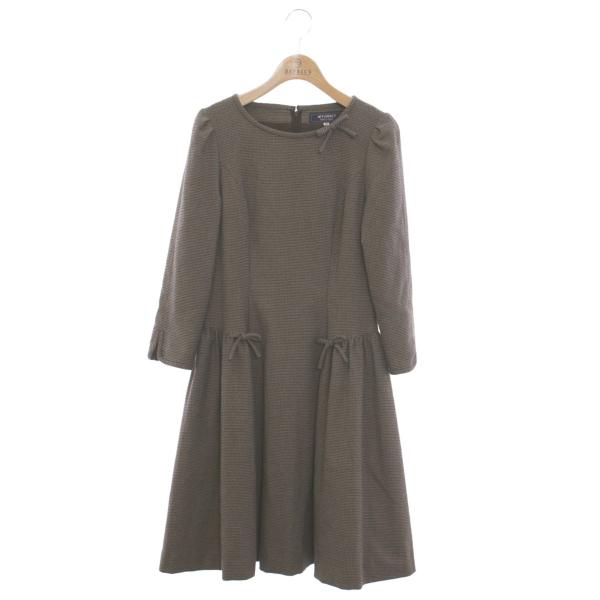 エムズグレイシー 721544 ワンピース 36 グレー/ブラウン 千鳥格