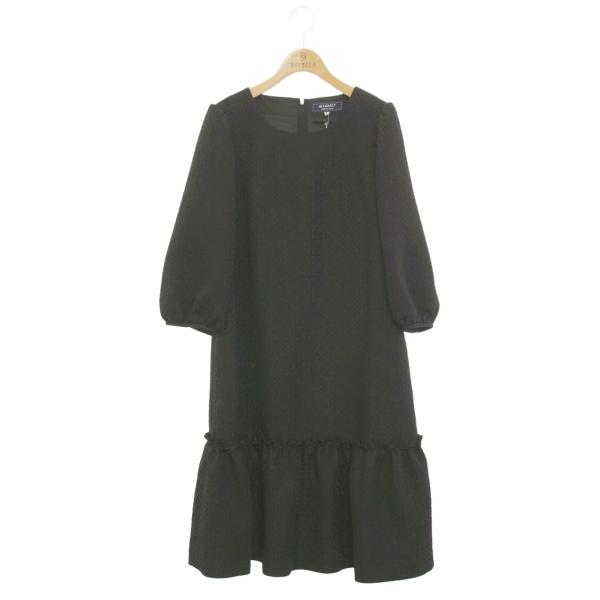 エムズグレイシー　ワンピース　40 ブラック×ベージュフラワー 美品】エムズグレイシー ワンピース 40 ブラック×ベージュ