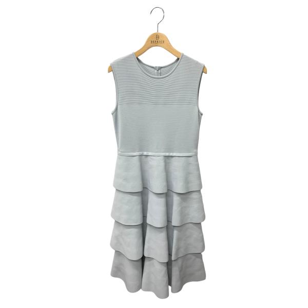 フォクシー ニットワンピース 美品 42 フォクシー MILLE-FEUILLE DRESS 43427 ニットワンピース 38 ブルー