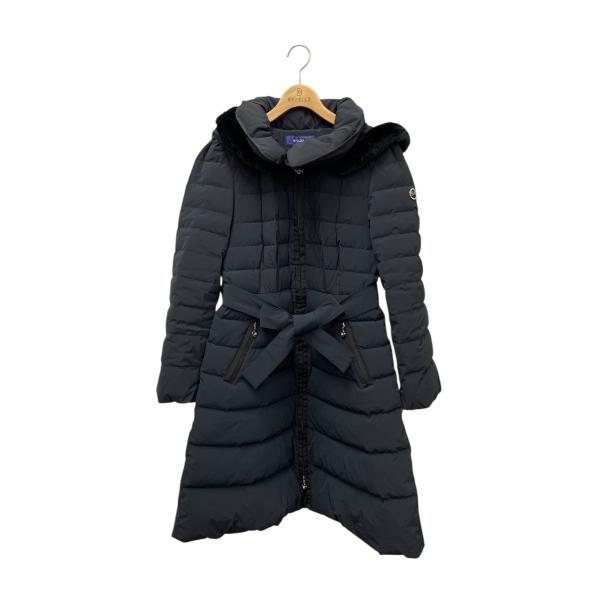 エムズグレイシー 729504 ダウンコート 42 ネイビー パールロゴ