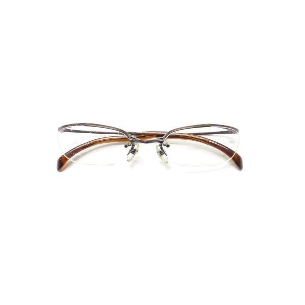 フォーナインズ O-11T メガネ ブラウン メタルフレーム ハーフリム  