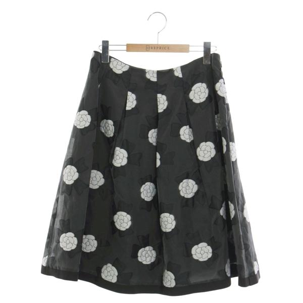 【新品】エムズグレイシー今期新作カメリア柄フレアスカート42 新品】エムズグレイシー今期新作カメリア柄フレアスカート42