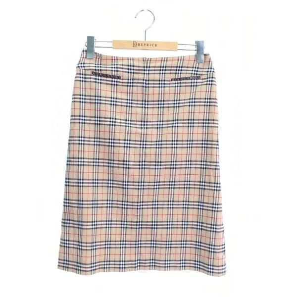 バーバリーブルーレーベル FX517-116 スカート 38 ベージュ ストレッチ  