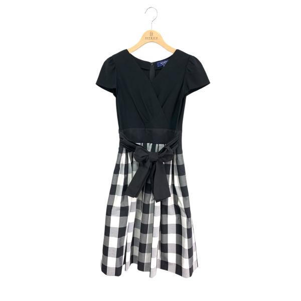 エムズグレイシー 111346 ワンピース 36 ブラック チェック ウエスト