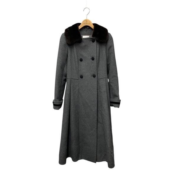 ルネ 6238090 コート 36 グレー ウール混 ミンクファー ITD93JBNBEXU