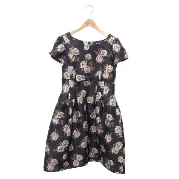 エムズグレイシー 721532 ワンピース 40 ブラック/ベージュ