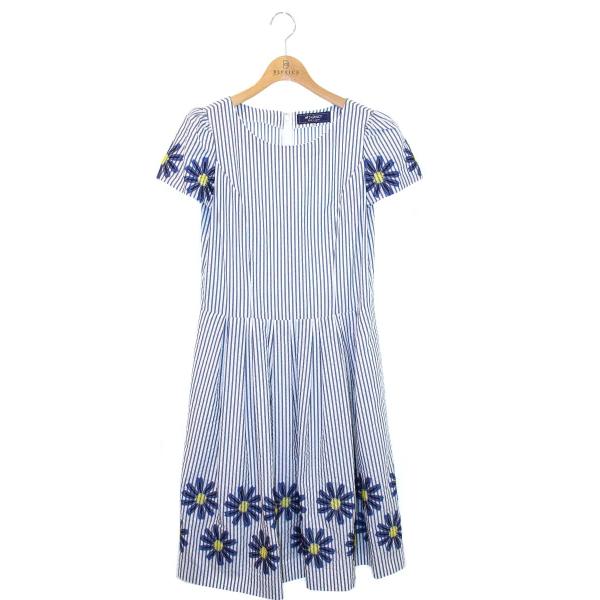 エムズグレイシー Margaret Motif Dress 811339 ワンピース 38 ブルー