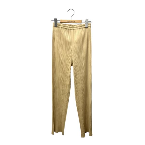 プリーツプリーズ　イッセイミヤケ　パンツ　ベージュ　サイズ1 プリーツプリーズ イッセイミヤケTHICKER BOTTOMS サイズ1 - メルカリ