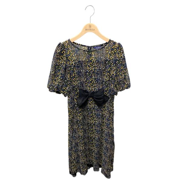 エムズグレイシー 111340 ワンピース 38 ネイビー フラワー