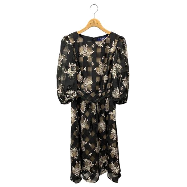 エムズグレイシー 311121 ワンピース 40 ブラック リボン オーガンジー