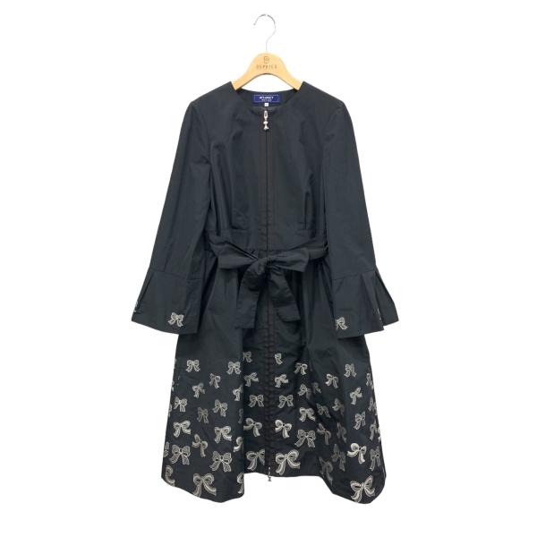 エムズグレイシー リボンジャガードコート 319105 38 ブラック