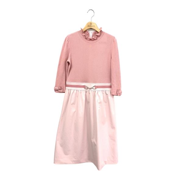 エムズグレイシー ニット×タフタ 311102 ワンピース 38 ピンク 切替
