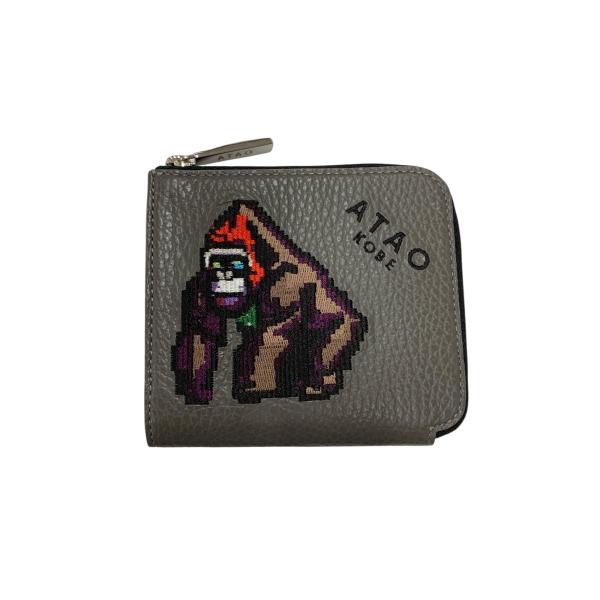 極美品　ATAO アタオ　ZOOシリーズ チェス ミニ財布 ゴリラ　グレー アタオ チェス ZOOシリーズ 財布 グレー アニマル ゴリラ 18周年記念