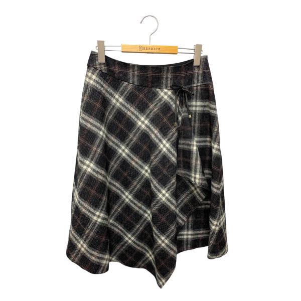 エムズグレイシー チェック柄 ラップ 417607 スカート 40 ベージュ  