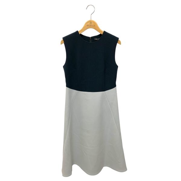 ヨーコチャン　ウエストペプラムワンピース　バイカラー　ネイビーブルー　38 ヨーコチャン YCD-518-304 ワンピース 38 ネイビー バイカラー