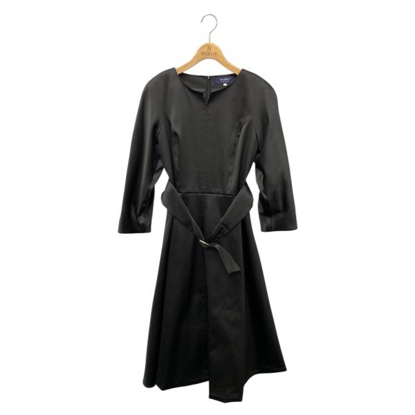 エムズグレイシー 411529 ワンピース 42 ブラック バックジップ