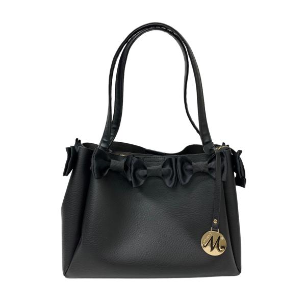 【新品未使用】最終値下げ!! エムズグレイシー バックリボンワンピース エムズグレイシー リボン付きトート 094516 トートバッグ ブラック