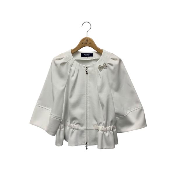 エムズグレイシー コクーンスリーブジップアップジャケット 414306 38