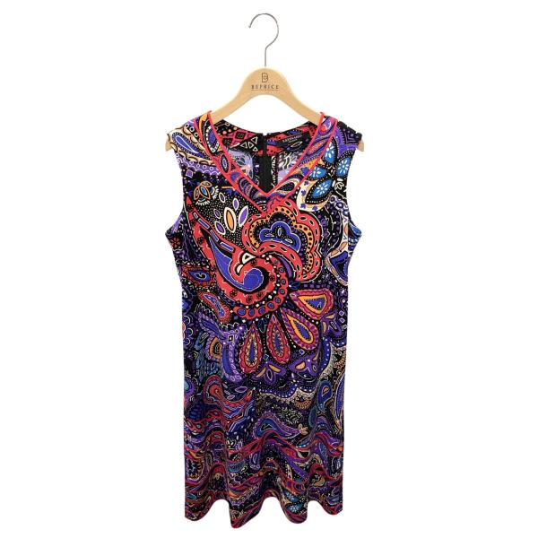 祝日sale❗️レオナール★バッククロス★ワンピースマルチカラー花柄★美品 レオナールファッション ワンピース 42 マルチカラー 花柄