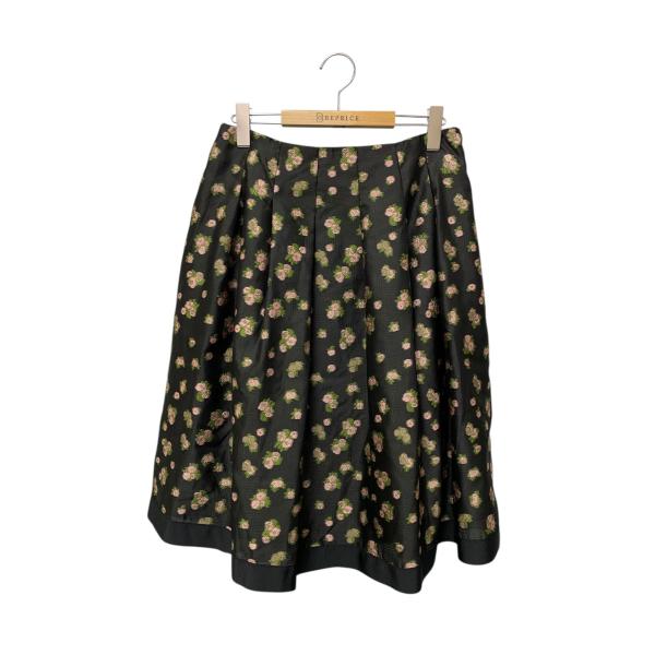 エムズグレイシー 小花ジャガードタックスカート 517528 42 ブラック  