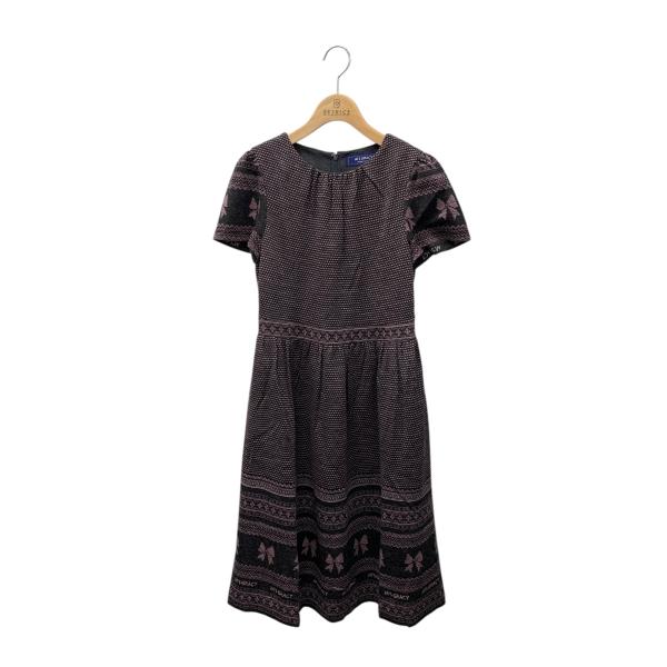 エムズグレイシー 111606 ワンピース 38 ピンク ウール混 リボン