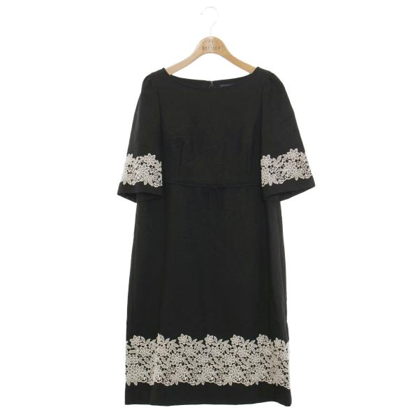 ⭐️新品⭐️M'S GRACY エムズグレイシー ワンピース　リボン　サイズ40 エムズグレイシー 811383 ワンピース 40 ブラック フラワー 刺繍