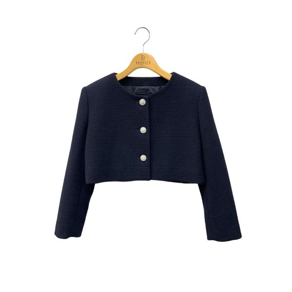 帝国ホテルブティック　新品　レースジャケット　ネイビー×白　38 日本製 フォクシーニューヨーク collection Front Pleated Fitted