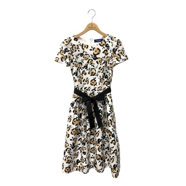 エムズグレイシー 211305 ワンピース 38 ホワイト フラワーモチーフ