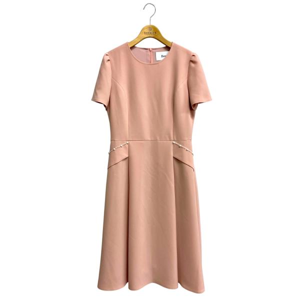 近年♡美品♡ルネ パールボタン 膝丈 ワンピース ギャザー ネイビー 38 ルネ パールボタンフレアワンピース 6216580 38 ピンク ITXYV1XUB7SW